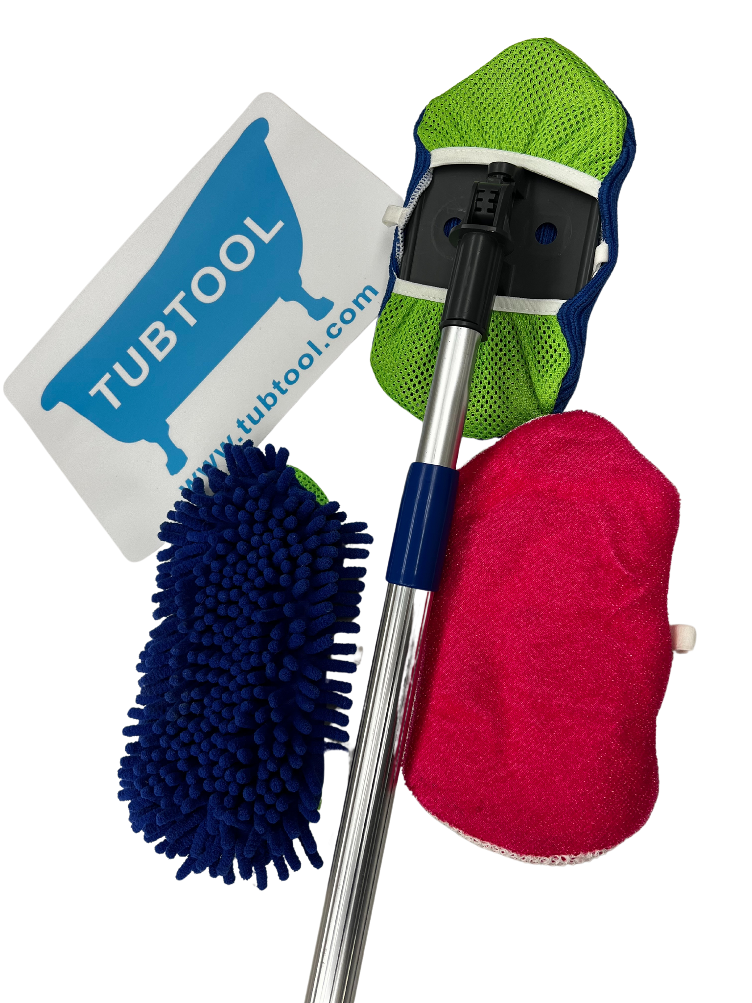 Tubtool® KIT includes scrubber, dry mop and wet microfiber mop headcovers!