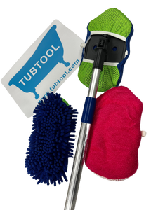 Tubtool KIT includes scrubber, dry mop and wet microfiber mop headcovers!